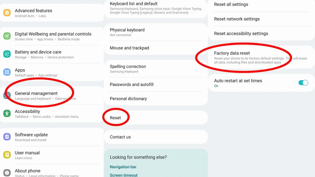 ریست فکتوری گوشی سامسونگ