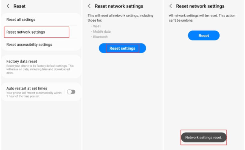 ریست تنظیمات شبکه
